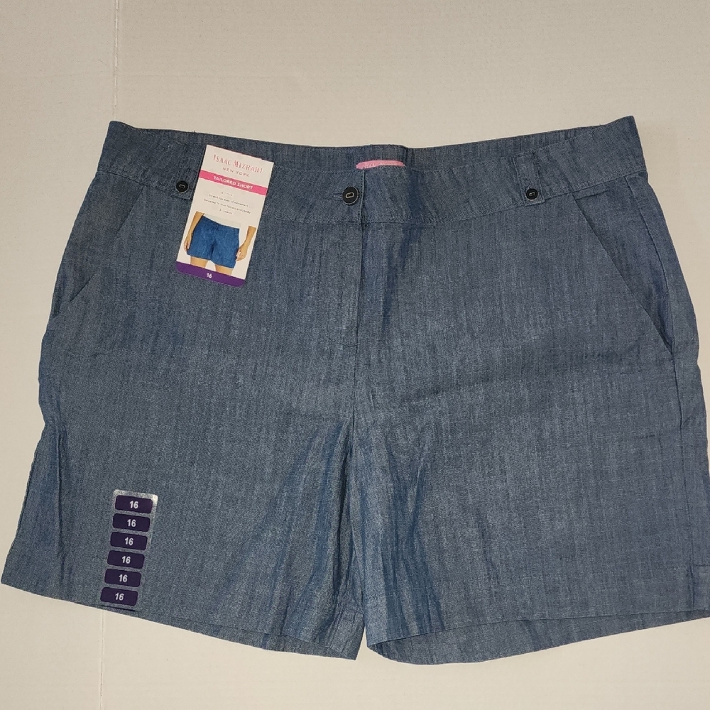 Isaac Mizrahi Blue Bermuda Shorts Classic Style